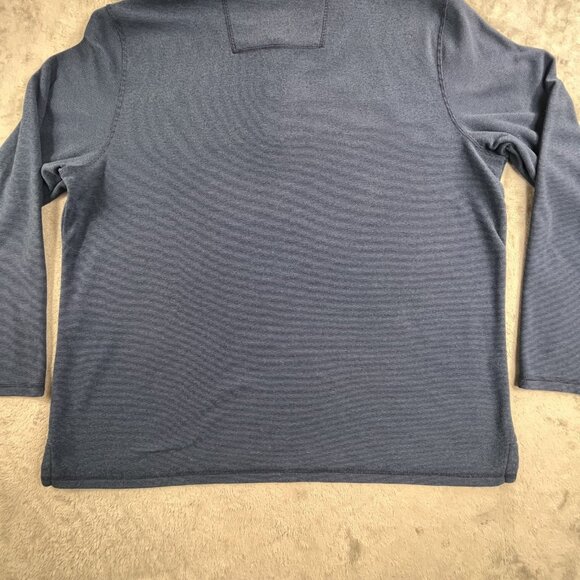 LL Bean Henley Shirt Mens XL Blue Long Sleeve Pocket Outdoors 500557 Polyester - Picture 9 of 12
